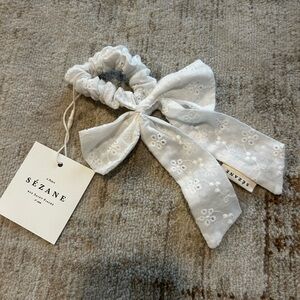 Sézane White Lace Bow Hair Tie